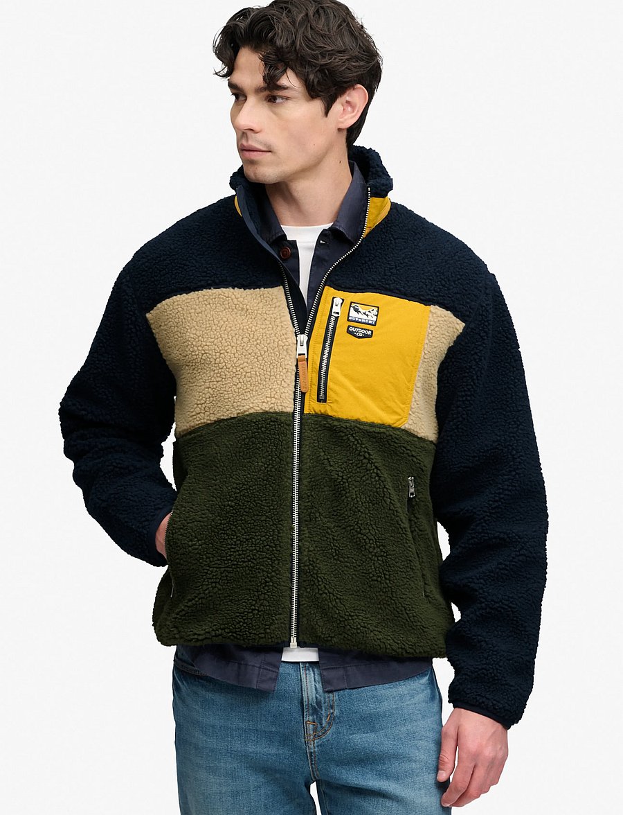 Superdry Sport - COLOUR BLOCK RETRO ZIP FLEECE - fleece & midlayer - eclipse navy mix - 3