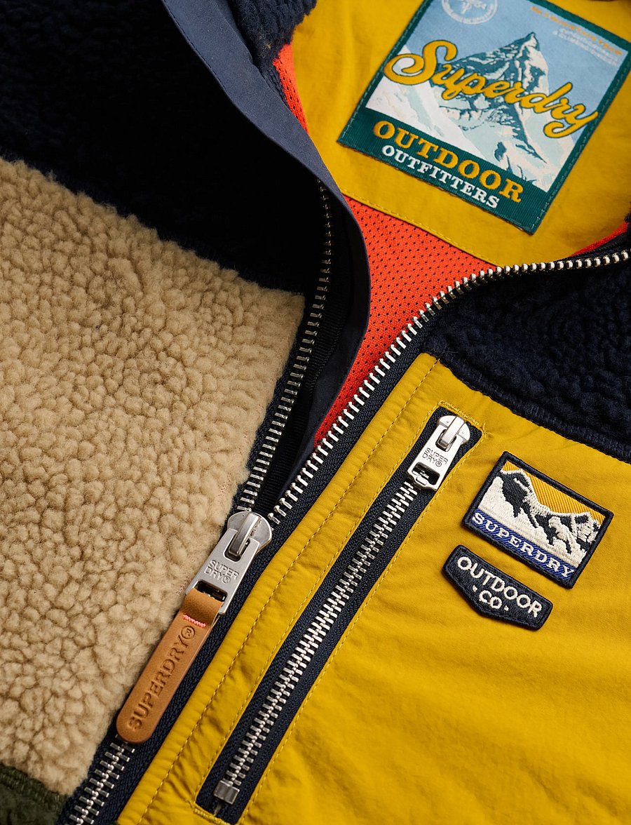 Superdry Sport - COLOUR BLOCK RETRO ZIP FLEECE - fleece & midlayer - eclipse navy mix - 5