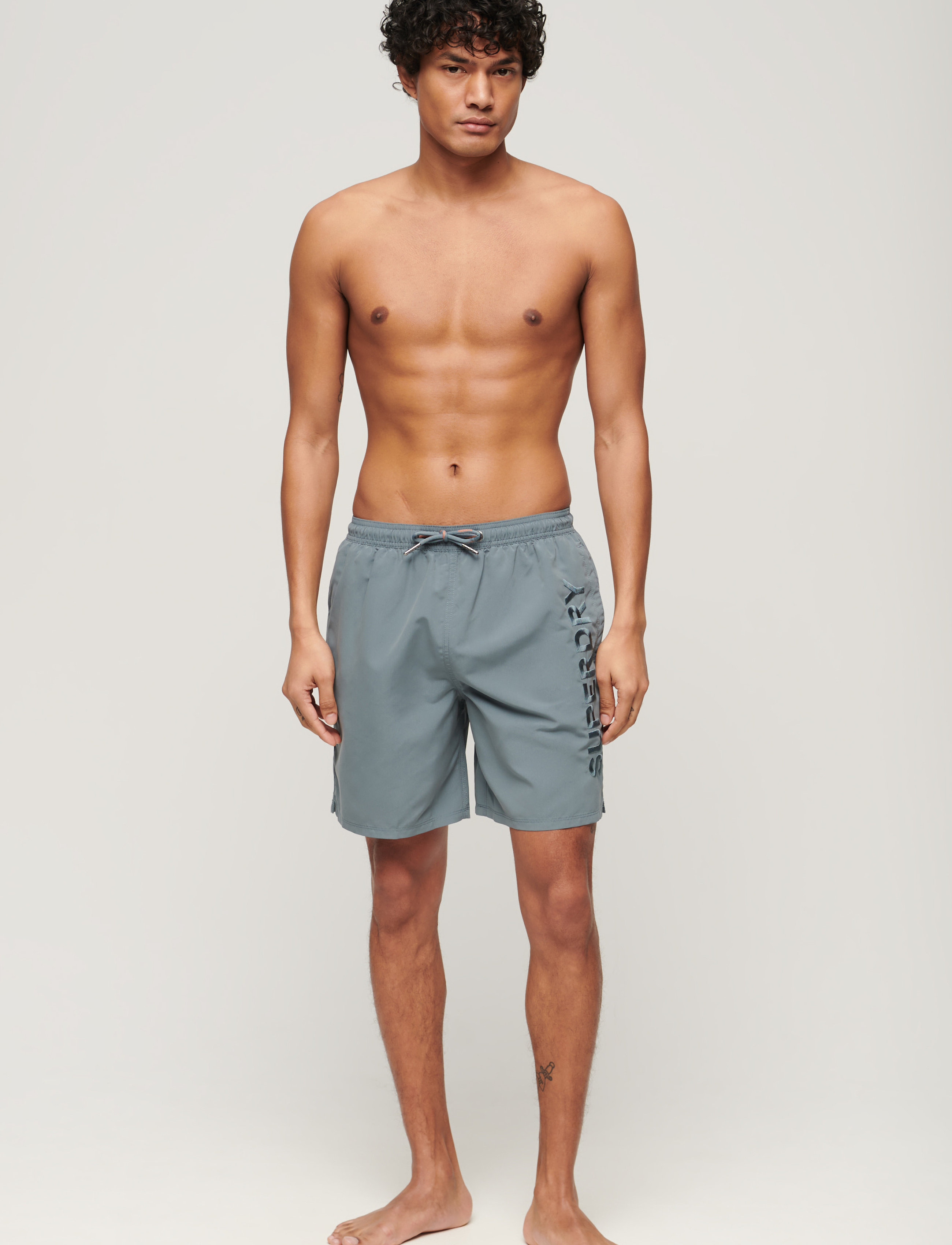 Superdry Sport - PREMIUM EMB 17" SWIM SHORT - stormy weather grey - 4