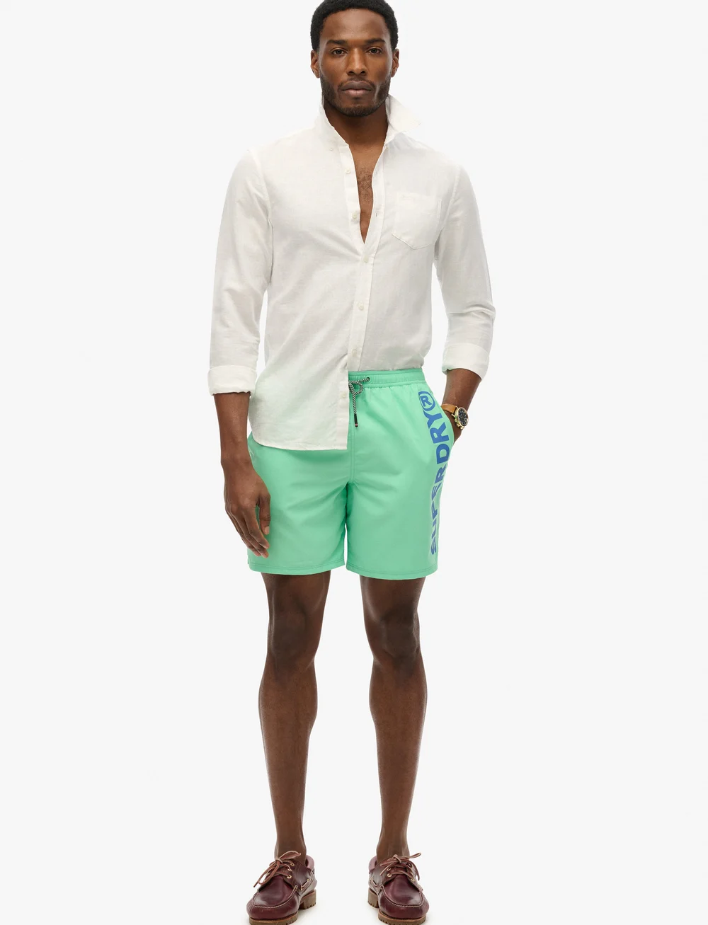 Superdry Sport - SPORT GRAPHIC 17 SWIM SHORT - badehosen - spring bud green - 0