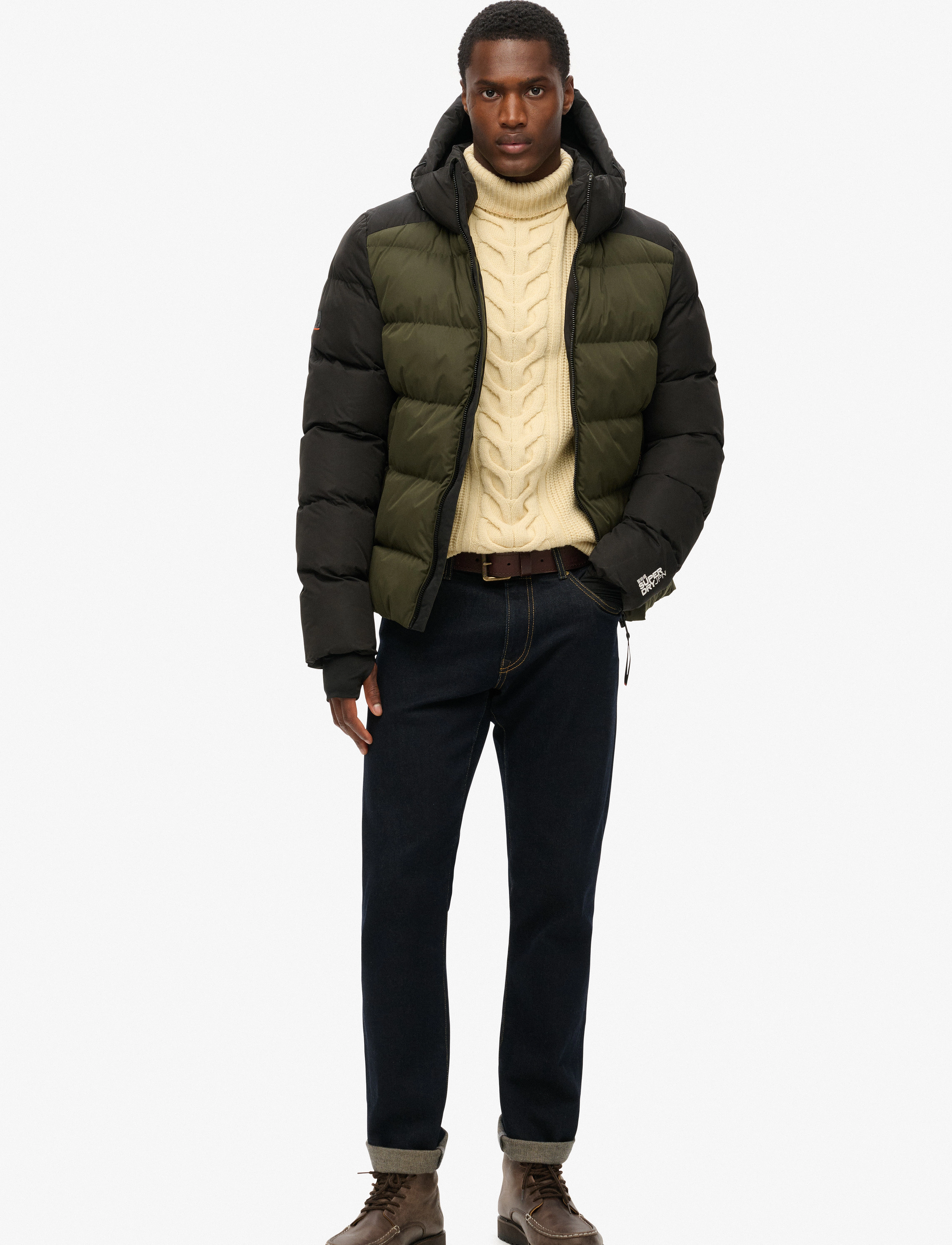 Superdry Sport - HOOD COLOUR BLOCK SPORT PUFFER - black colourblock - 3