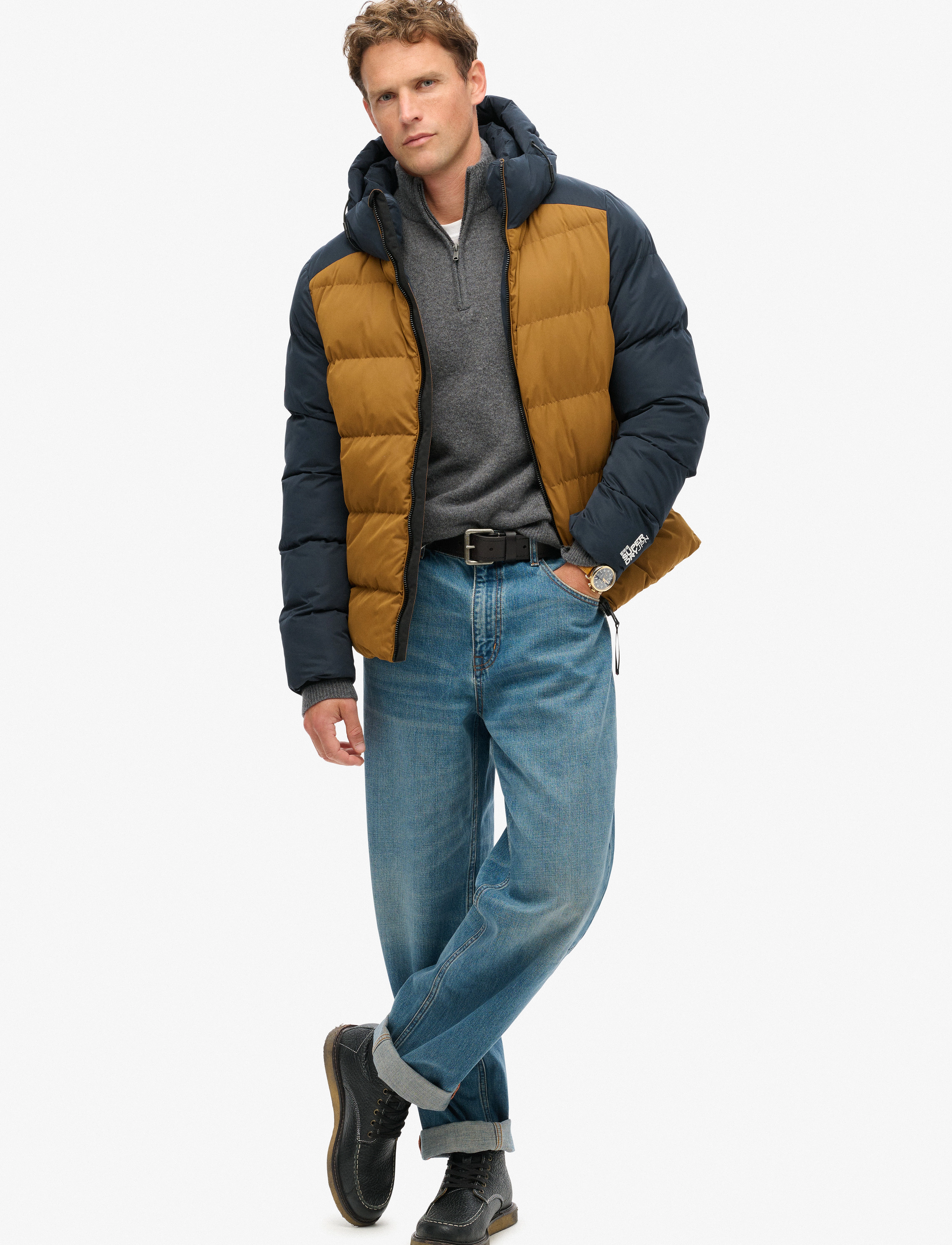 Superdry Sport - HOOD COLOUR BLOCK SPORT PUFFER - navy colourblock - 5
