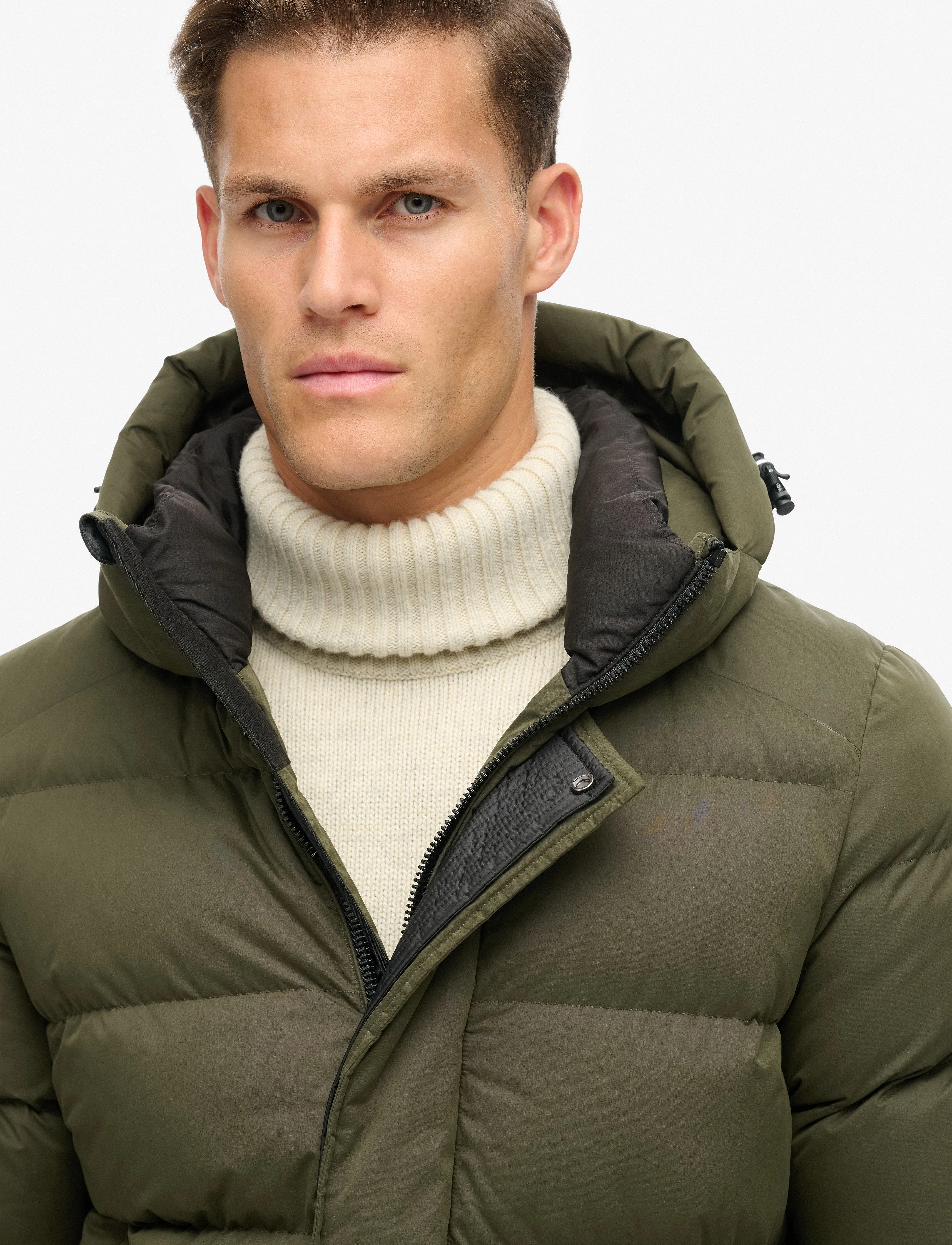 Superdry Sport - HOODED MICROFIBRE SPORT PUFFER - army khaki - 4