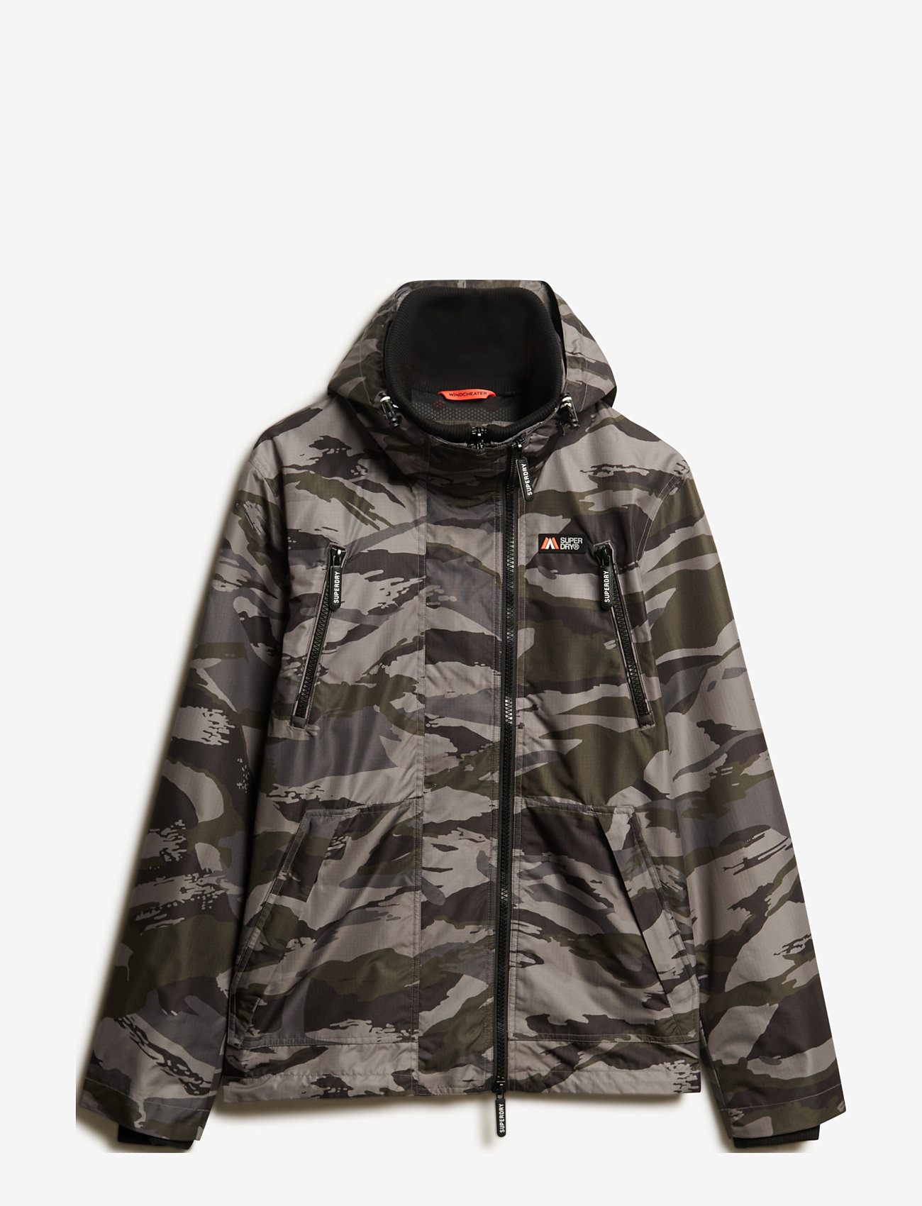 Superdry Sport - HOODED MTN WINDBREAKER JACKET - outdoor jackets - dark grey tiger camo - 1