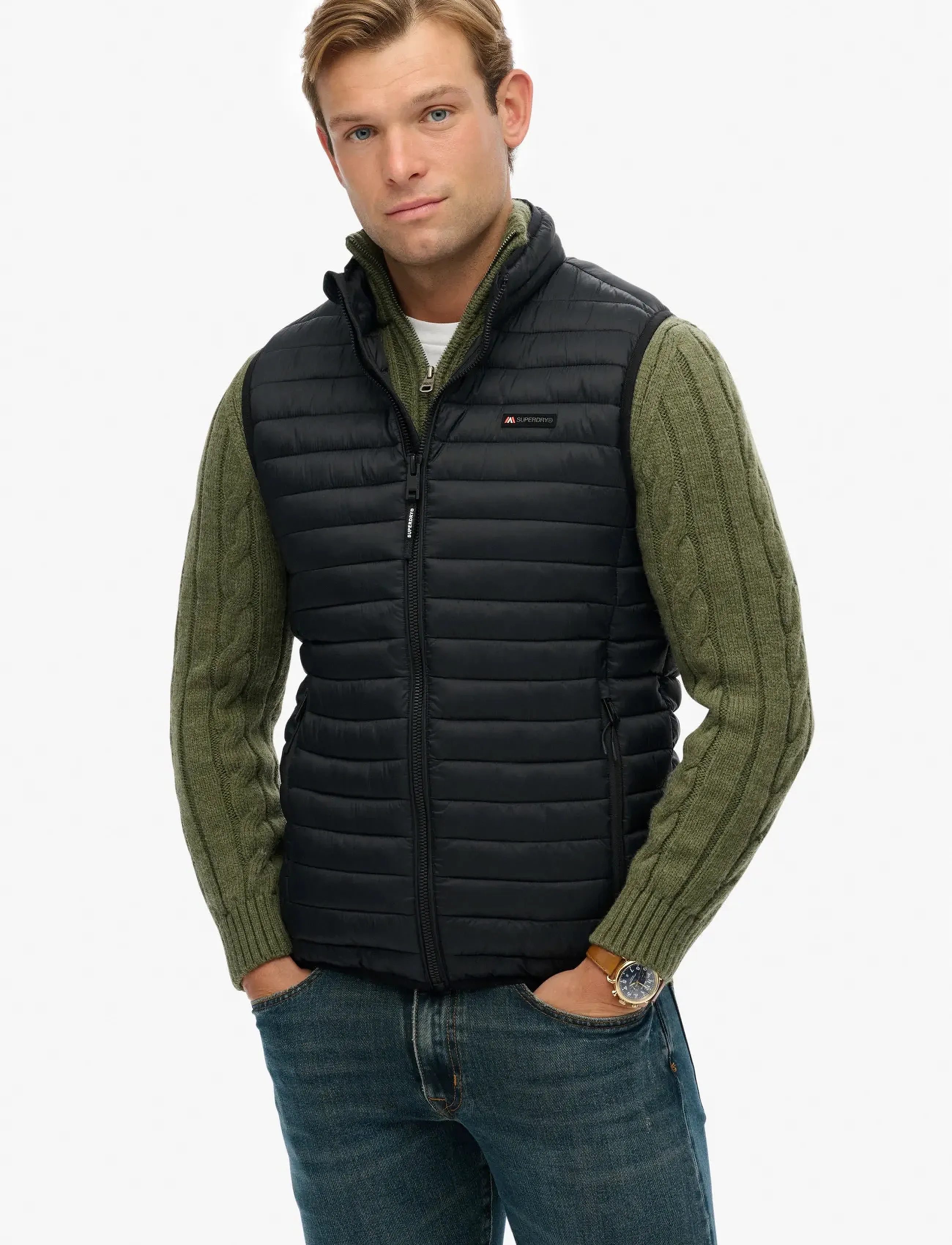 Superdry Sport - FUJI LITE PADDED GILET - jet black - 4