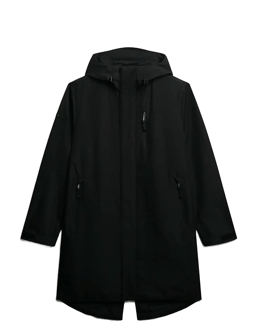 Superdry Sport - HOODED TECH FISHTAIL PARKA - outdoor jacken - black - 1