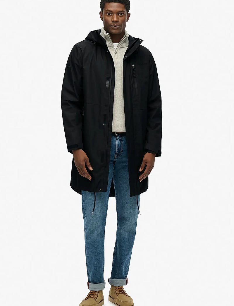 Superdry Sport - HOODED TECH FISHTAIL PARKA - friluftsjackor - black - 5