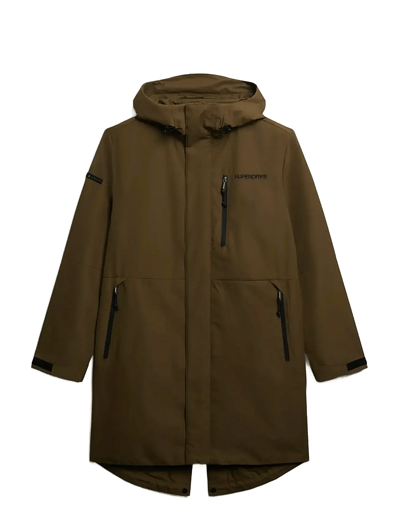 Superdry Sport - HOODED TECH FISHTAIL PARKA - friluftsjakker - dark olive - 1