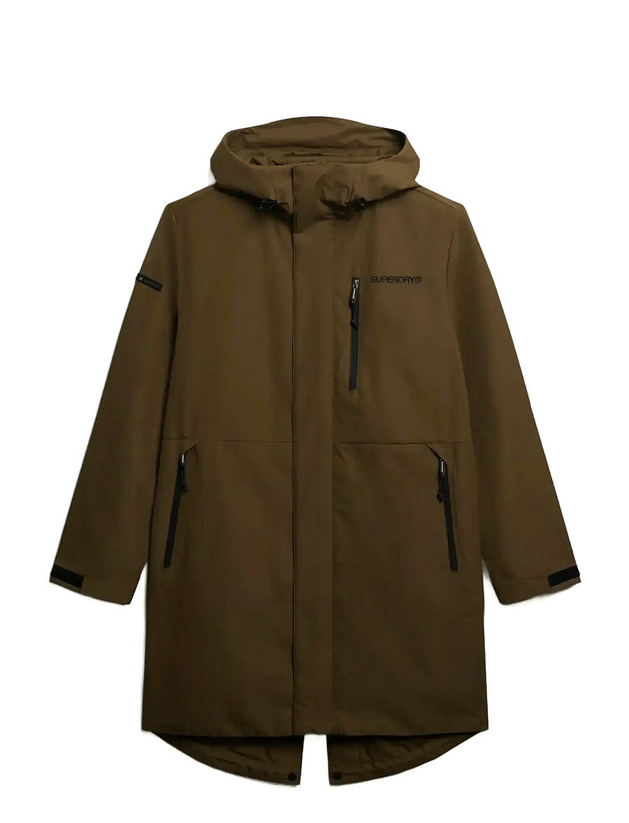 Superdry Sport - HOODED TECH FISHTAIL PARKA - friluftsjakker - dark olive - 1