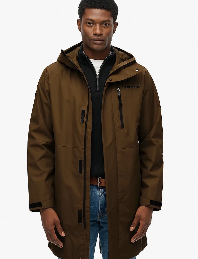 Superdry Sport - HOODED TECH FISHTAIL PARKA - friluftsjakker - dark olive - 0