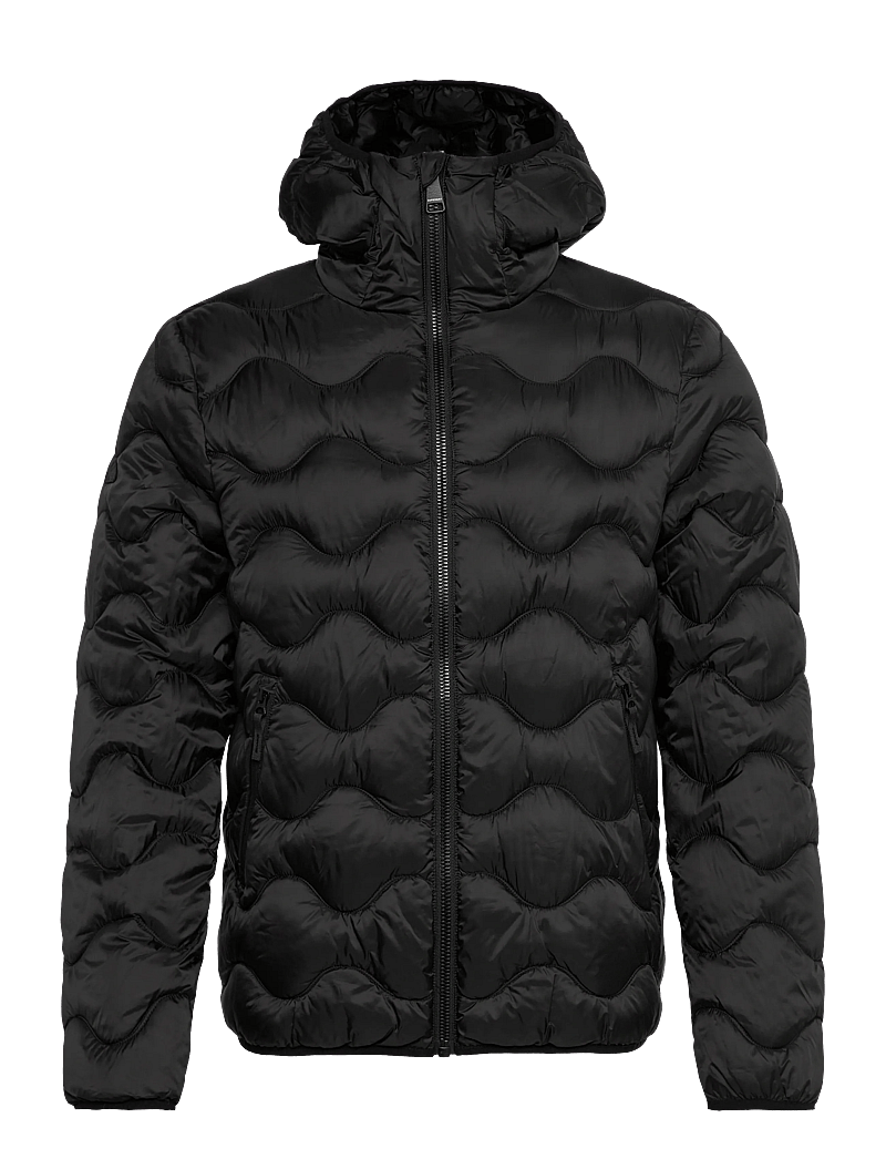 Superdry Sport - HOODED QUILTED WAVE PADDED JKT - vinterjackor - jet black - 1