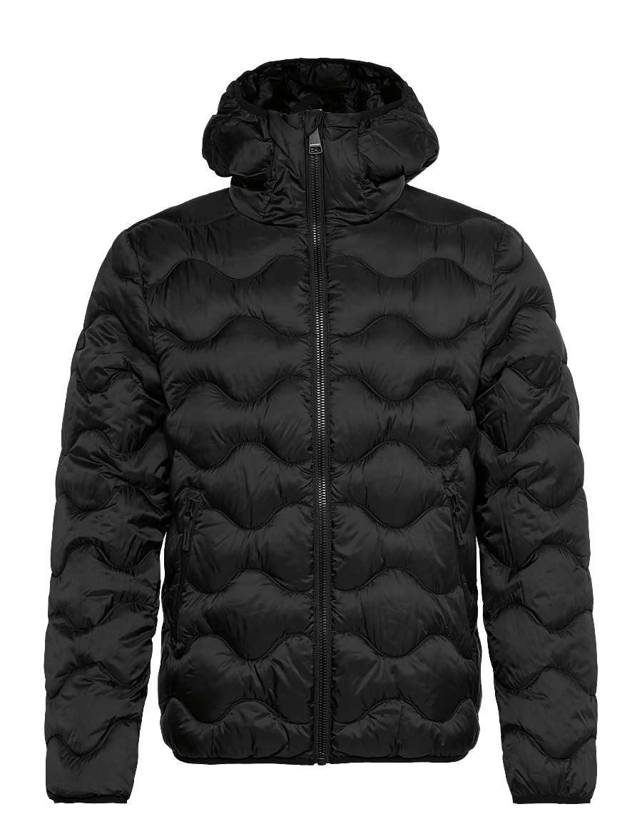 Superdry Sport - HOODED QUILTED WAVE PADDED JKT - daunenjacken - jet black - 1