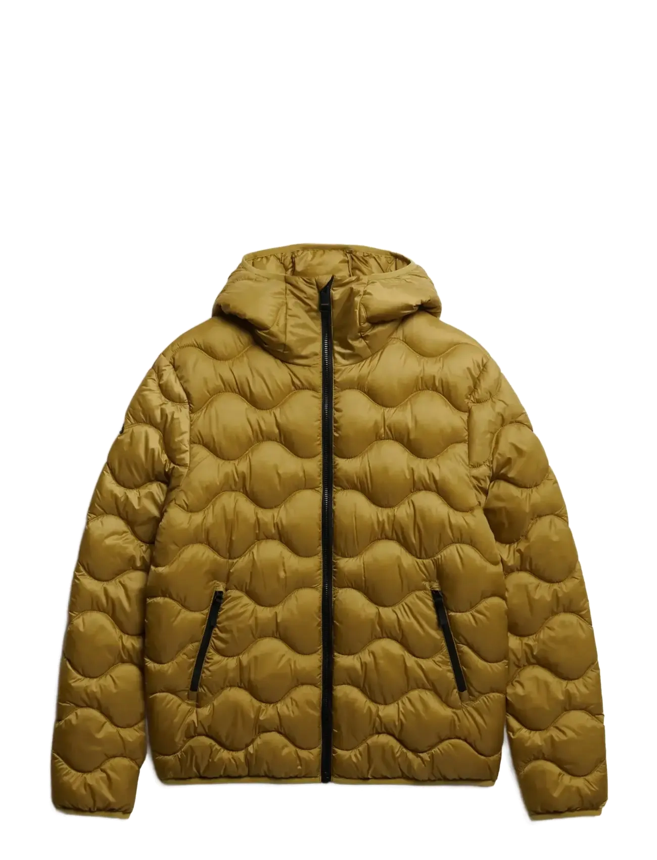 HOODED QUILTED WAVE PADDED JKT - WILLOW GREEN