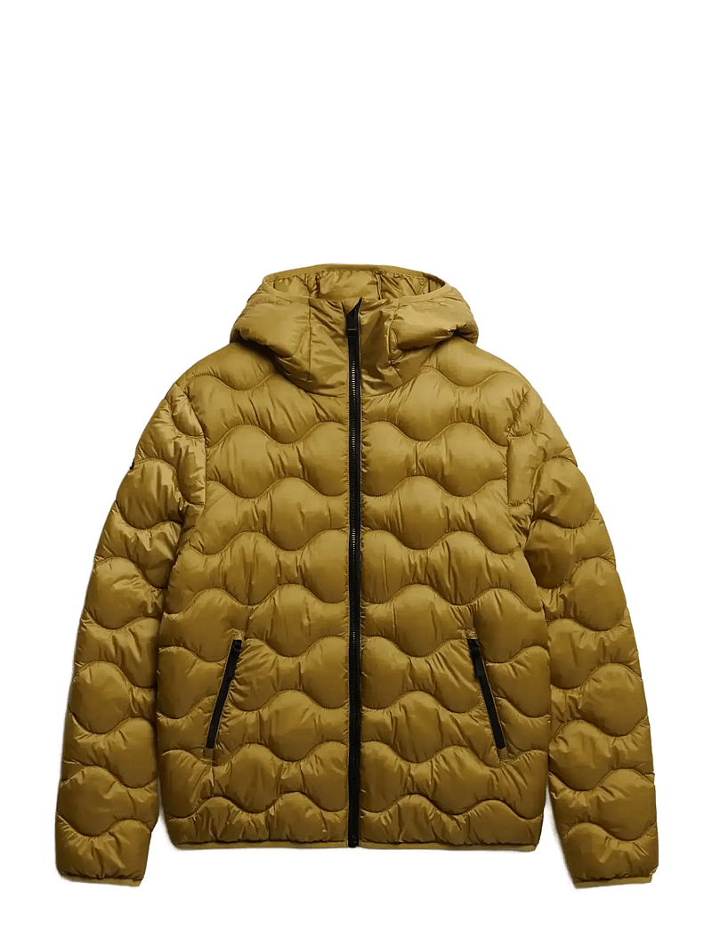 Superdry Sport - HOODED QUILTED WAVE PADDED JKT - vinterjackor - willow green - 1
