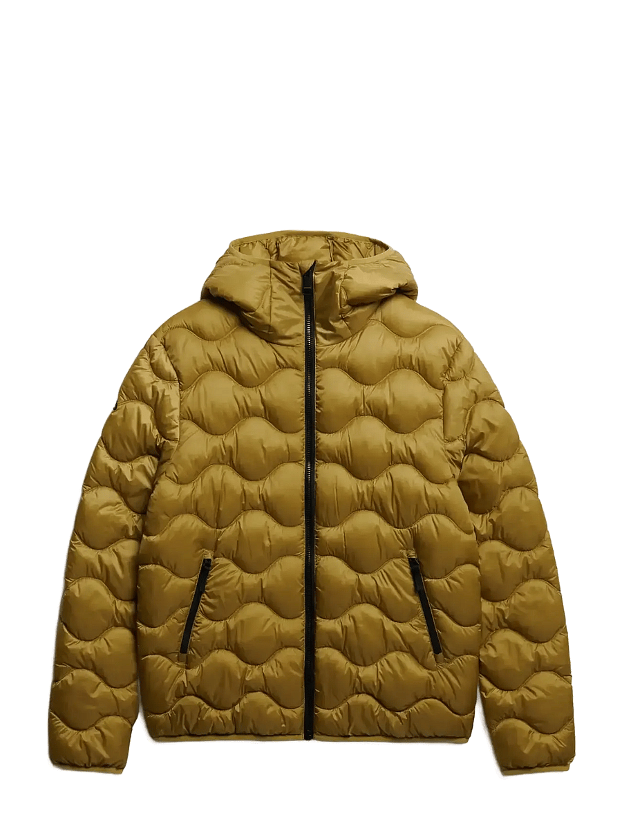 Superdry Sport - HOODED QUILTED WAVE PADDED JKT - dúnjakkar - willow green - 1