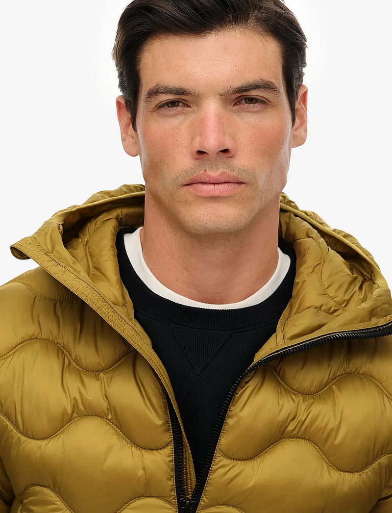 Superdry Sport - HOODED QUILTED WAVE PADDED JKT - vinterjackor - willow green - 2