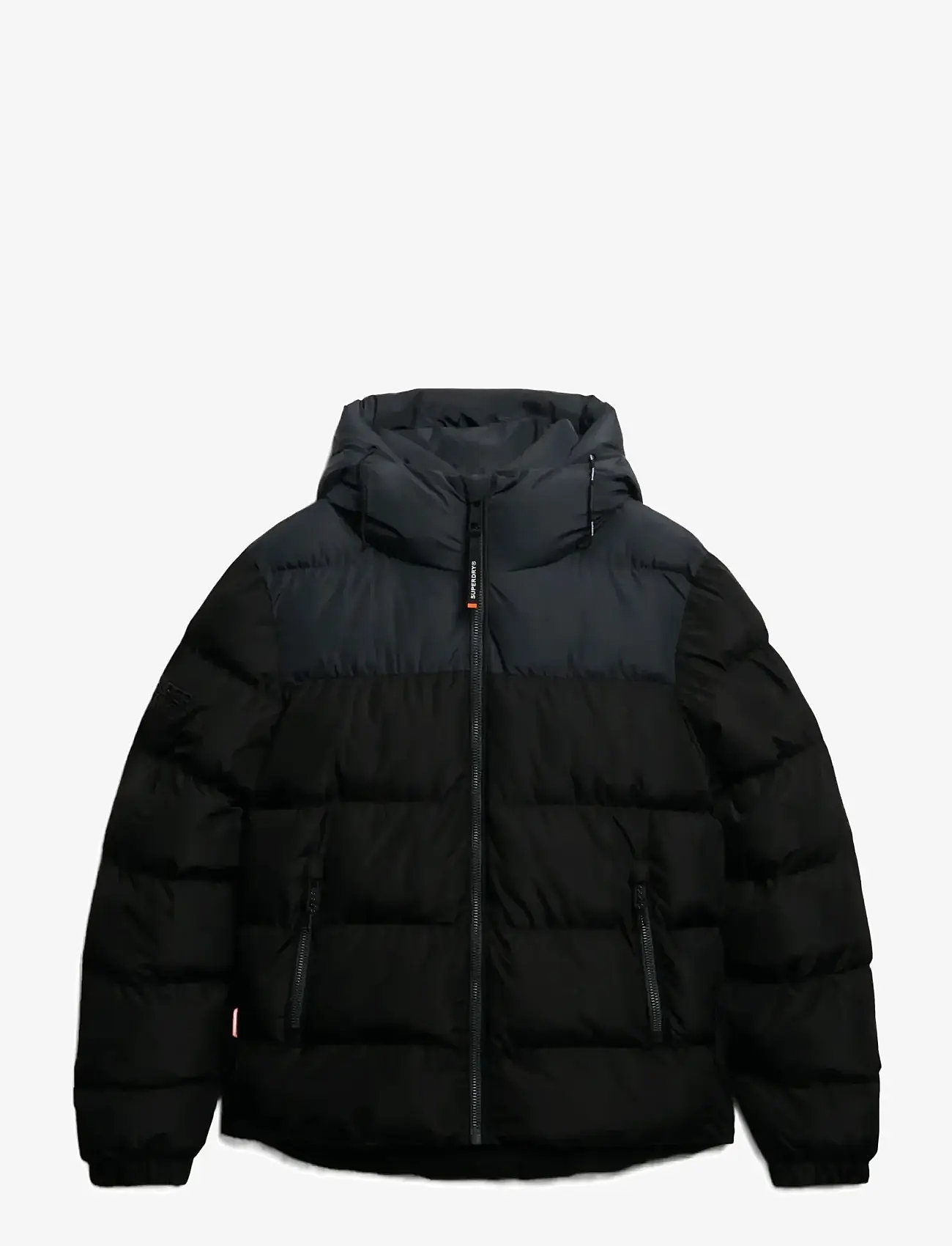 Superdry Sport - COLOURBLOCK HOODED PUFFER JKT - ziemas jakas - black/ebony - 1