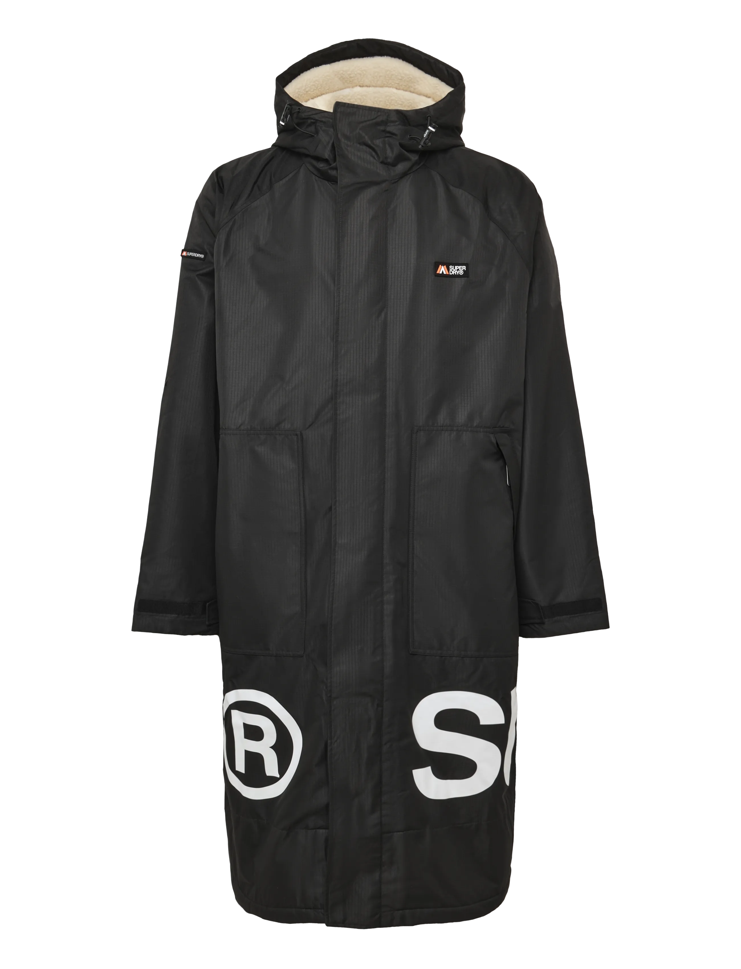 Superdry Sport SUPERDRY ROBE - Parkad - BLACK/WHITE / black