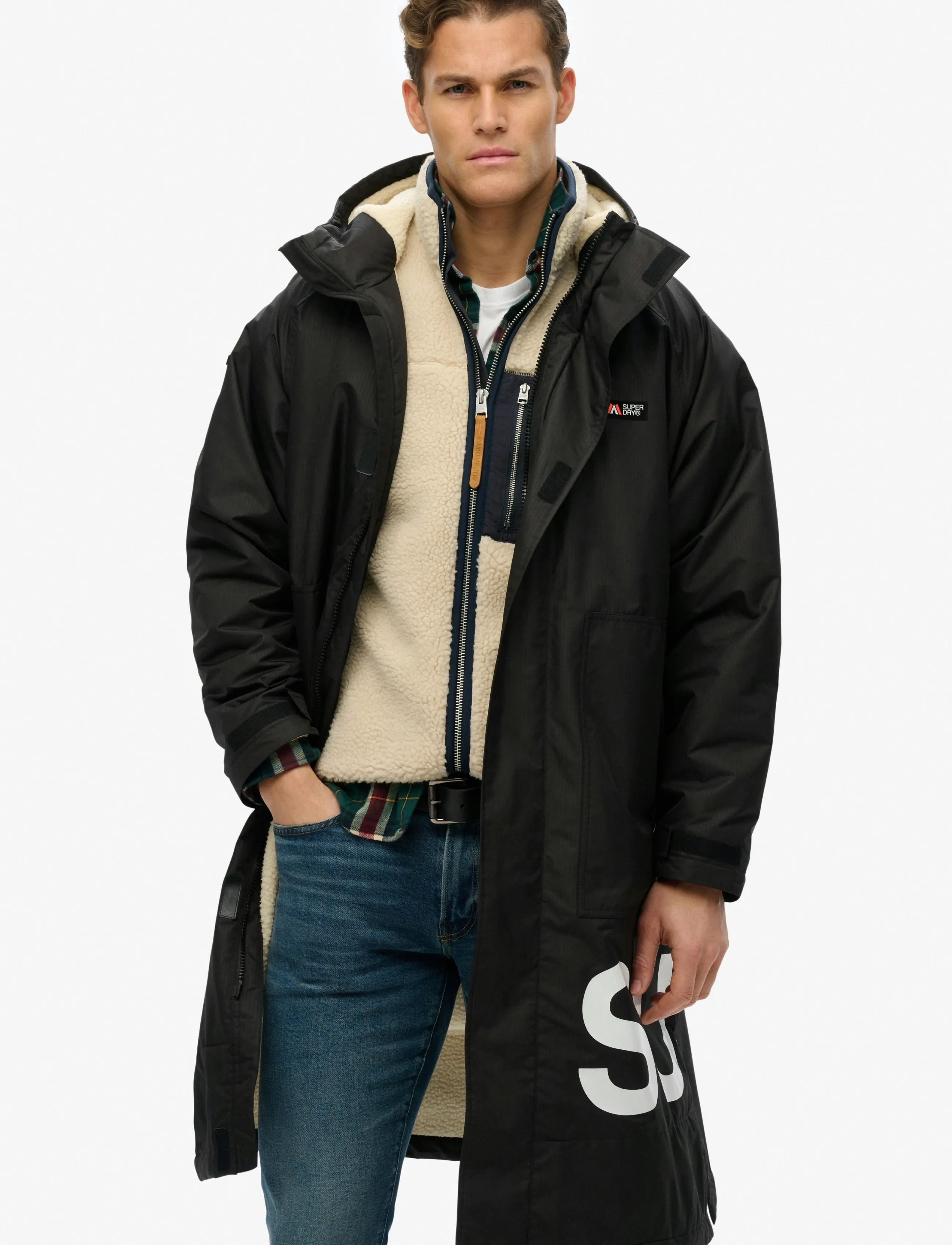 Superdry Sport SUPERDRY ROBE - Superdry - BLACK/WHITE / black