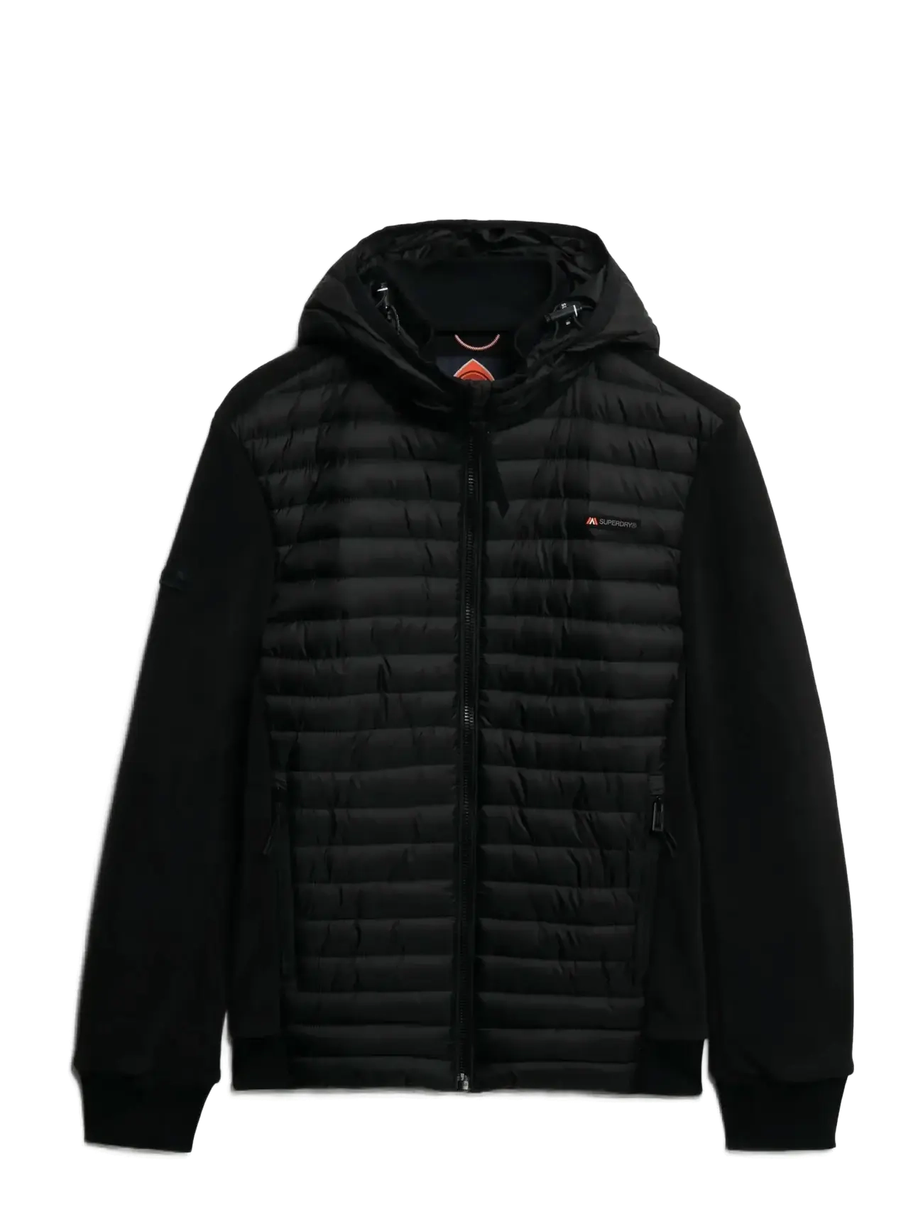 Superdry Sport HOOD STORM FLEECE HYBRID JKT - Clothing - BLACK / black