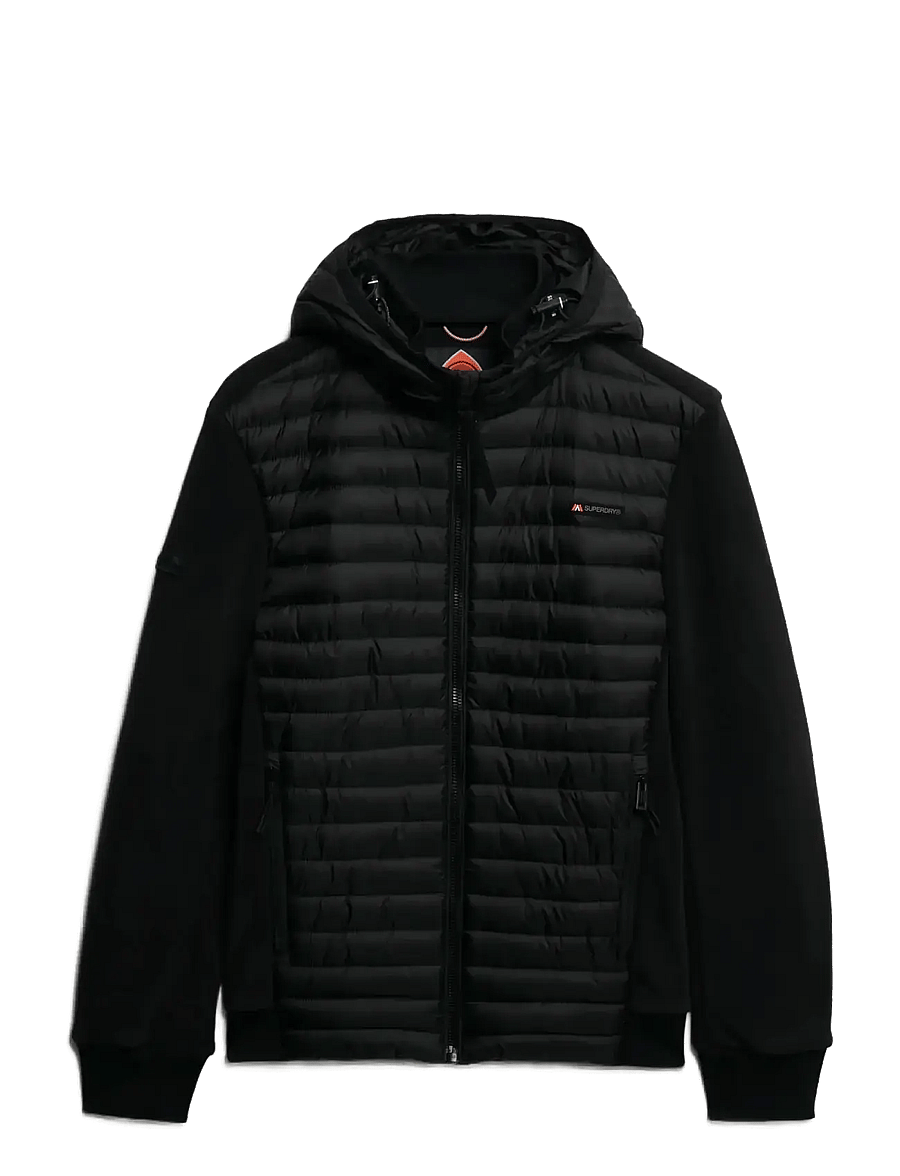 Superdry Sport - HOOD STORM FLEECE HYBRID JKT - forårsjakker - black - 1