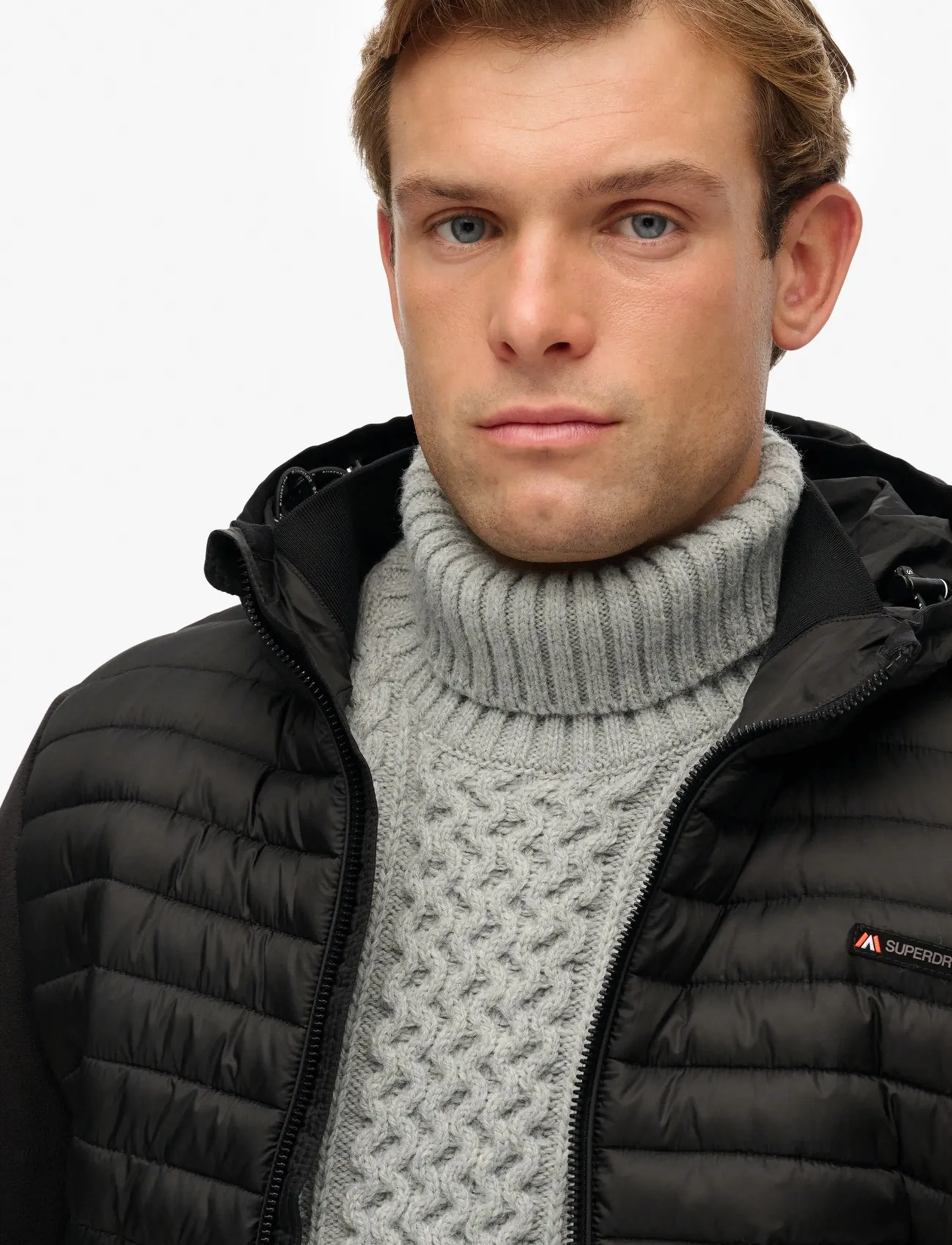 Superdry Sport - HOOD STORM FLEECE HYBRID JKT - forårsjakker - black - 2