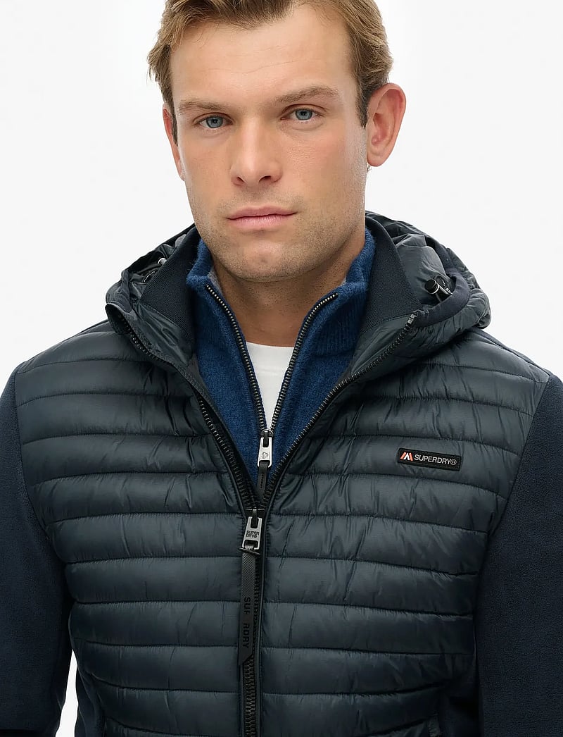 Superdry Sport - HOOD STORM FLEECE HYBRID JKT - herbstjacken - eclipse navy - 2