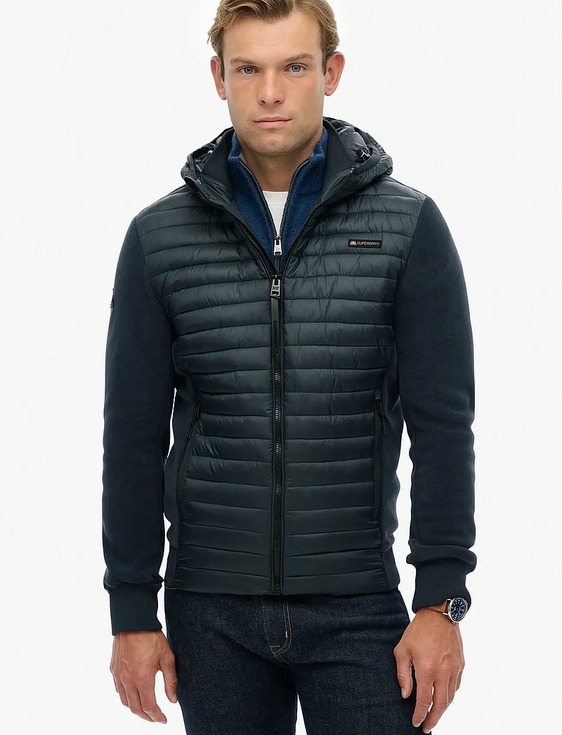 Superdry Sport - HOOD STORM FLEECE HYBRID JKT - herbstjacken - eclipse navy - 3