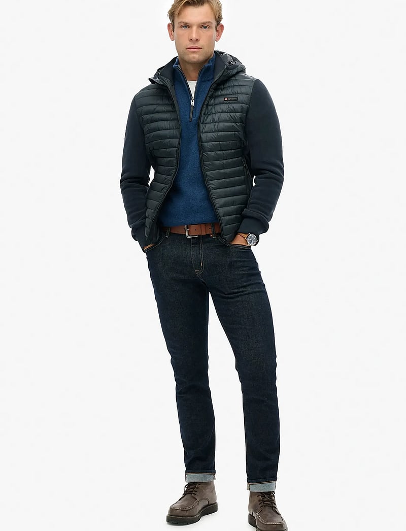 Superdry Sport - HOOD STORM FLEECE HYBRID JKT - herbstjacken - eclipse navy - 5