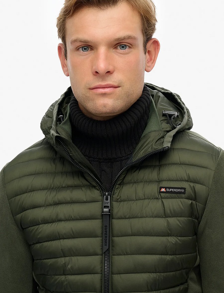 Superdry Sport - HOOD STORM FLEECE HYBRID JKT - vestes de printemps - ivy green - 2