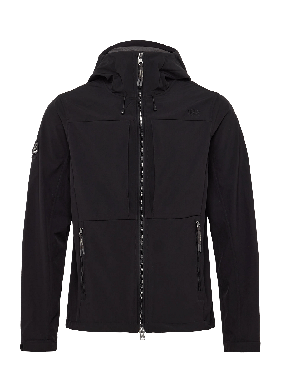 Superdry Sport - HOODED SOFTSHELL TREKKER JKT - outdoor jacken - black - 1