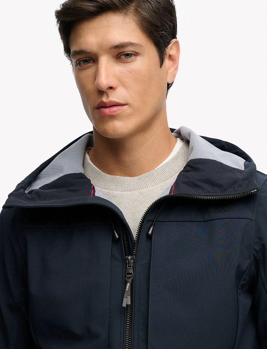 Superdry Sport - HOODED SOFTSHELL TREKKER JKT - outdoor jackets - eclipse navy - 3