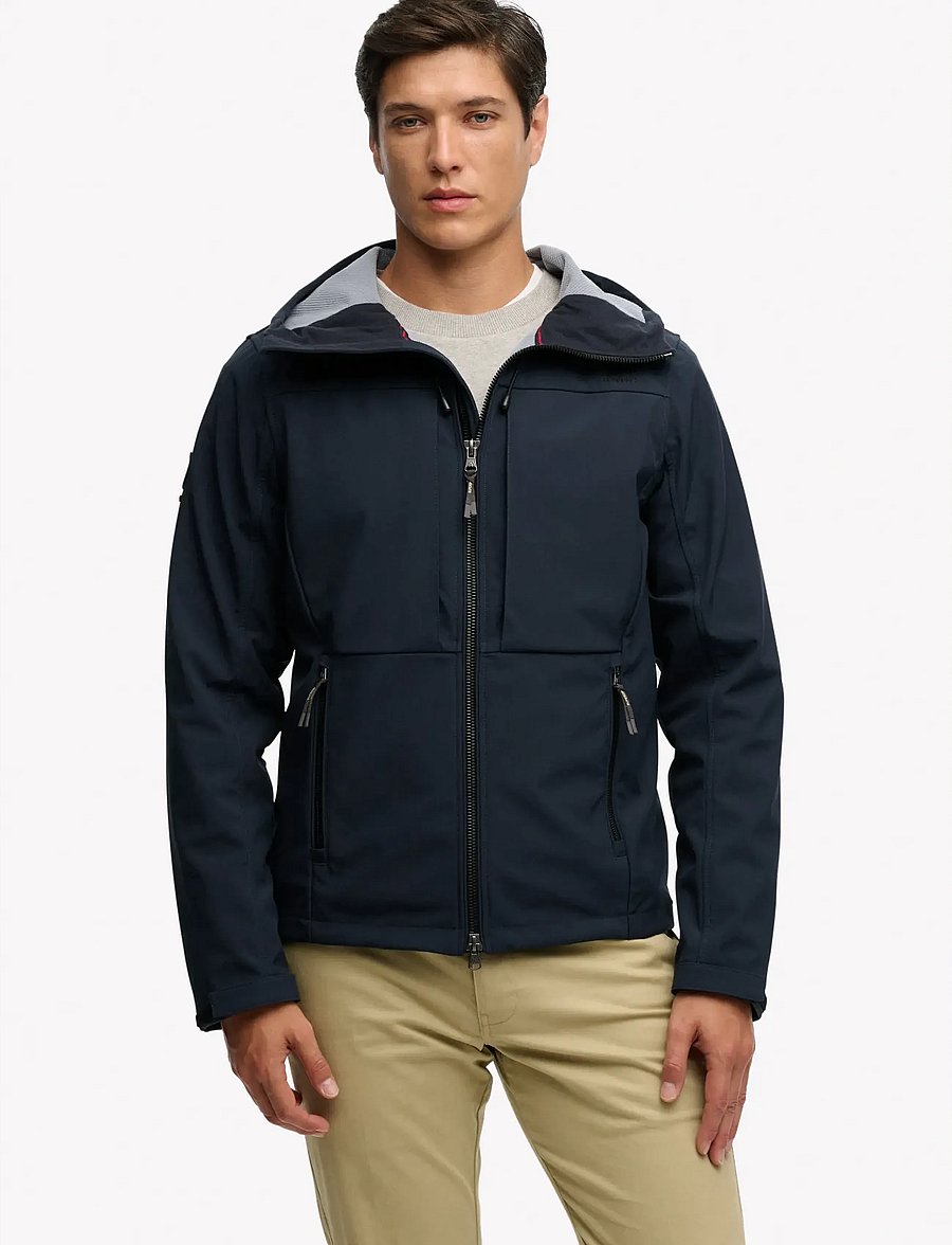 Superdry Sport - HOODED SOFTSHELL TREKKER JKT - outdoor jackets - eclipse navy - 4