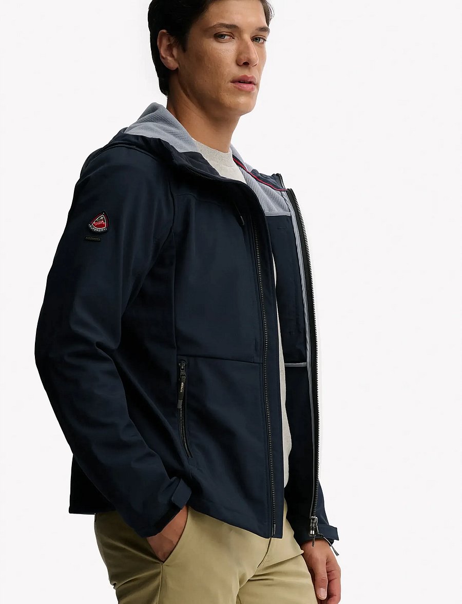 Superdry Sport - HOODED SOFTSHELL TREKKER JKT - outdoor jackets - eclipse navy - 5