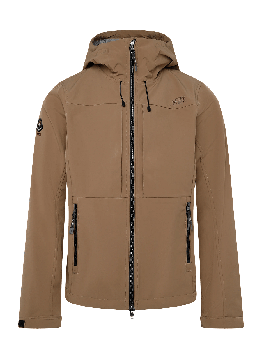 Superdry Sport - HOODED SOFTSHELL TREKKER JKT - outdoor jacken - peak sands beige - 1