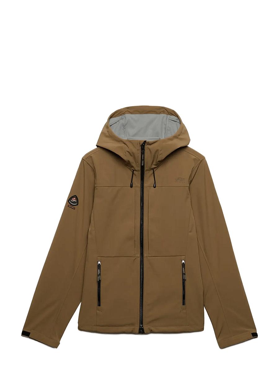 Superdry Sport - HOODED SOFTSHELL TREKKER JKT - outdoor jacken - peak sands beige - 1