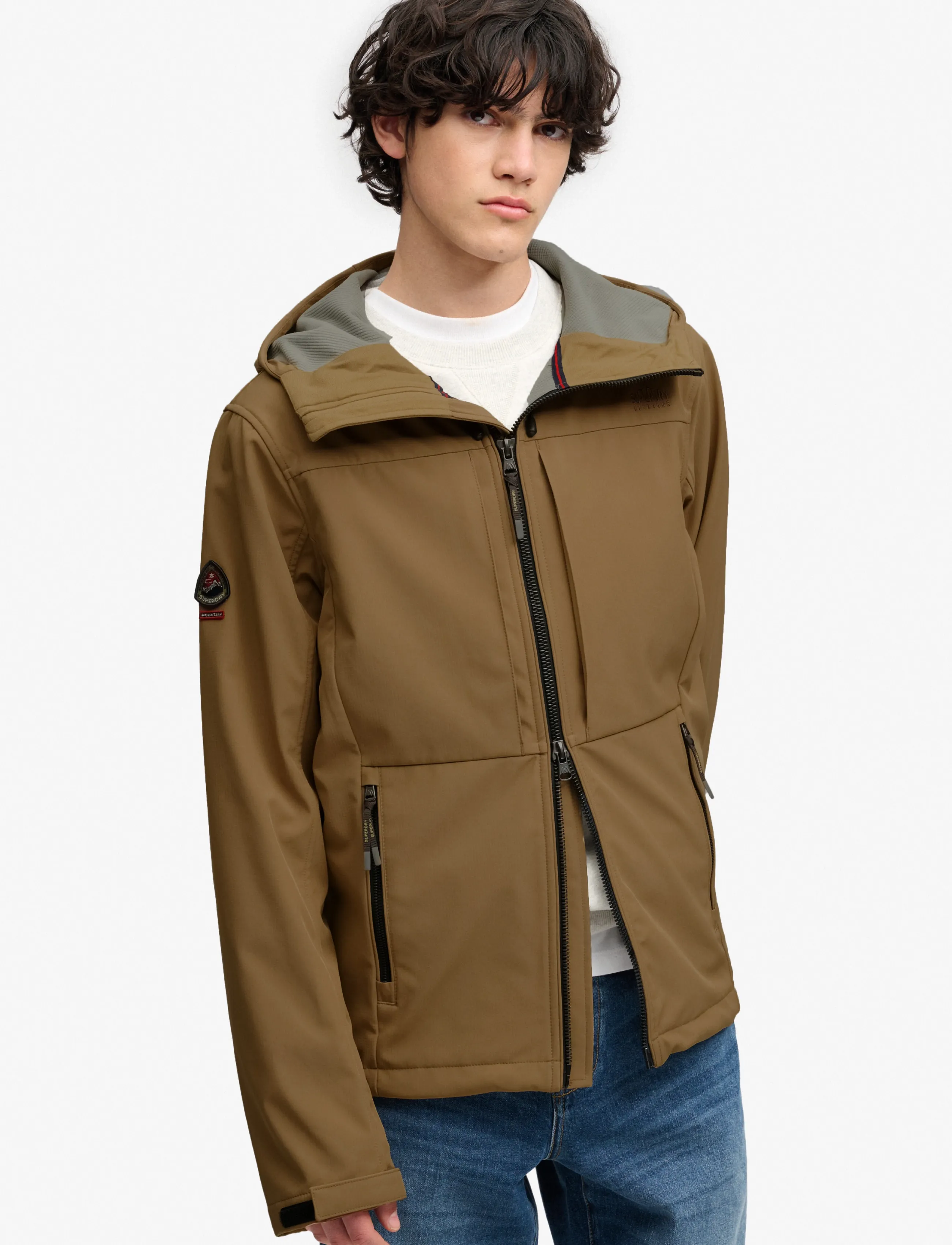 Superdry Sport - HOODED SOFTSHELL TREKKER JKT - leichte jacken - peak sands beige - 4