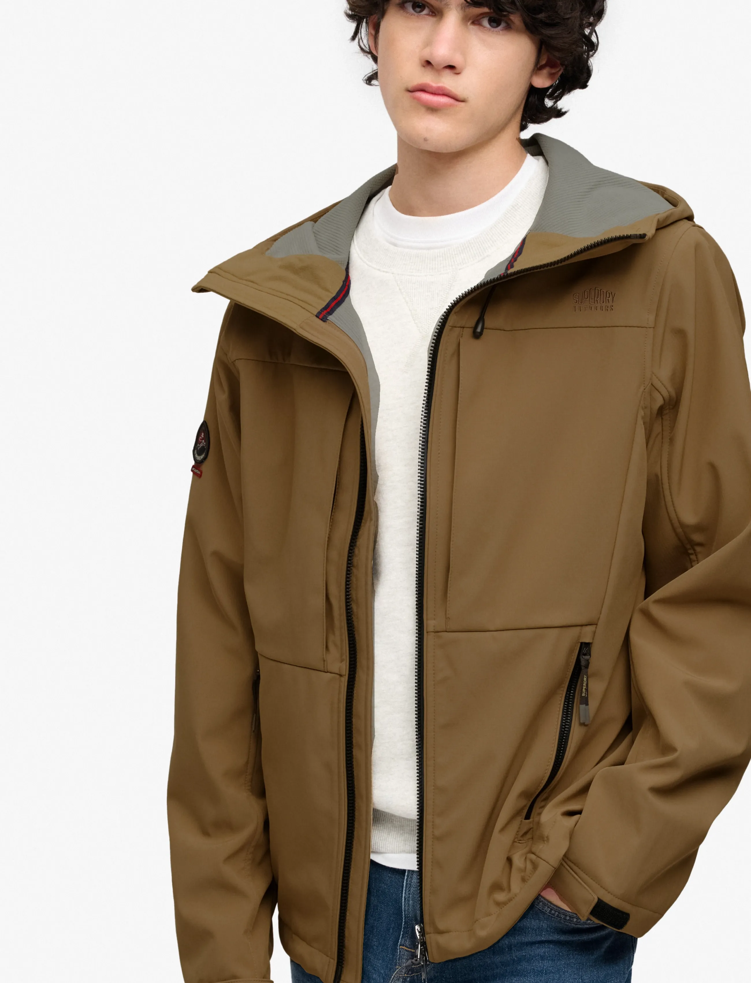 Superdry Sport - HOODED SOFTSHELL TREKKER JKT - leichte jacken - peak sands beige - 5