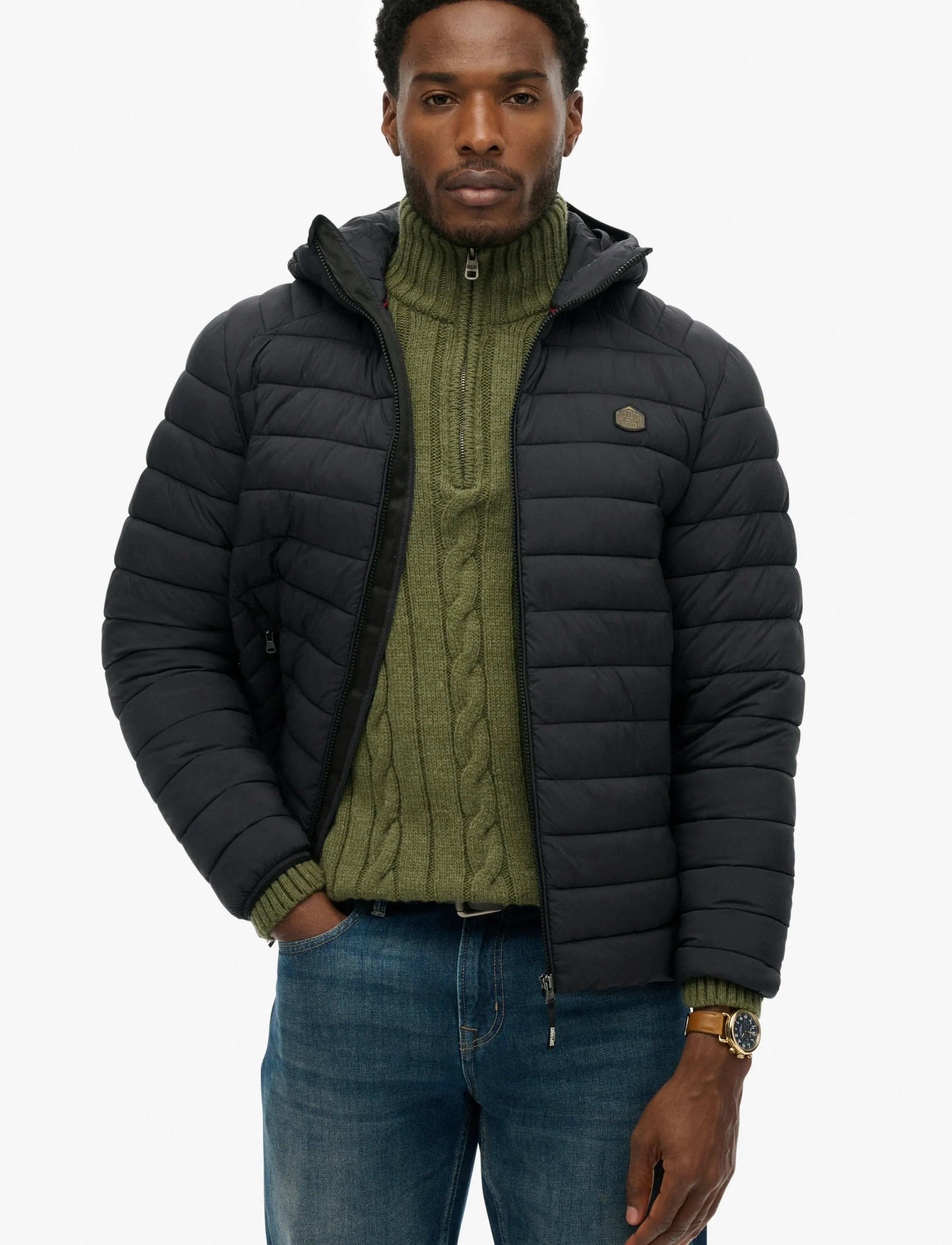 Superdry Sport HOODED FUJI LITE JACKET - Outerwear - BLACK / black