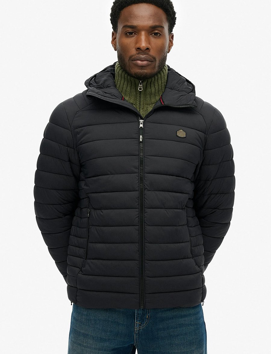 Superdry Sport - HOODED FUJI LITE JACKET - down jackets - black - 4