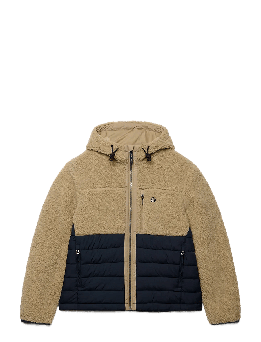 Superdry Sport - HOOD OUTDOOR BORG QUILT HYBRID - white pepper marl/eclipse navy - 1