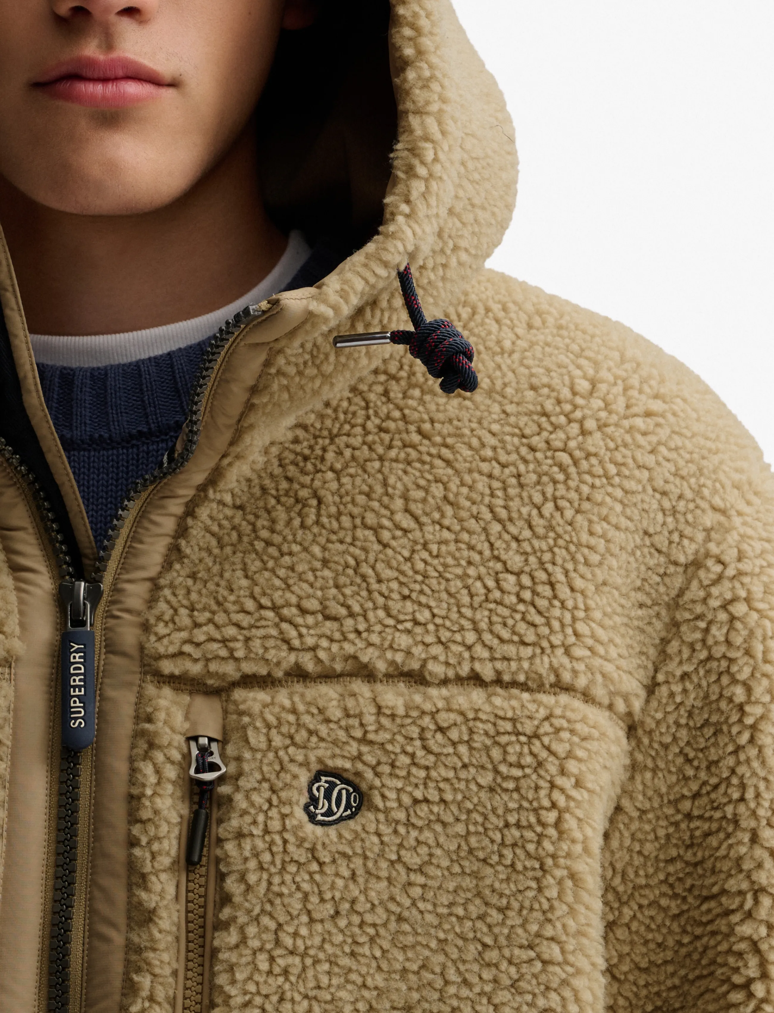 Superdry Sport - HOOD OUTDOOR BORG QUILT HYBRID - white pepper marl/eclipse navy - 5