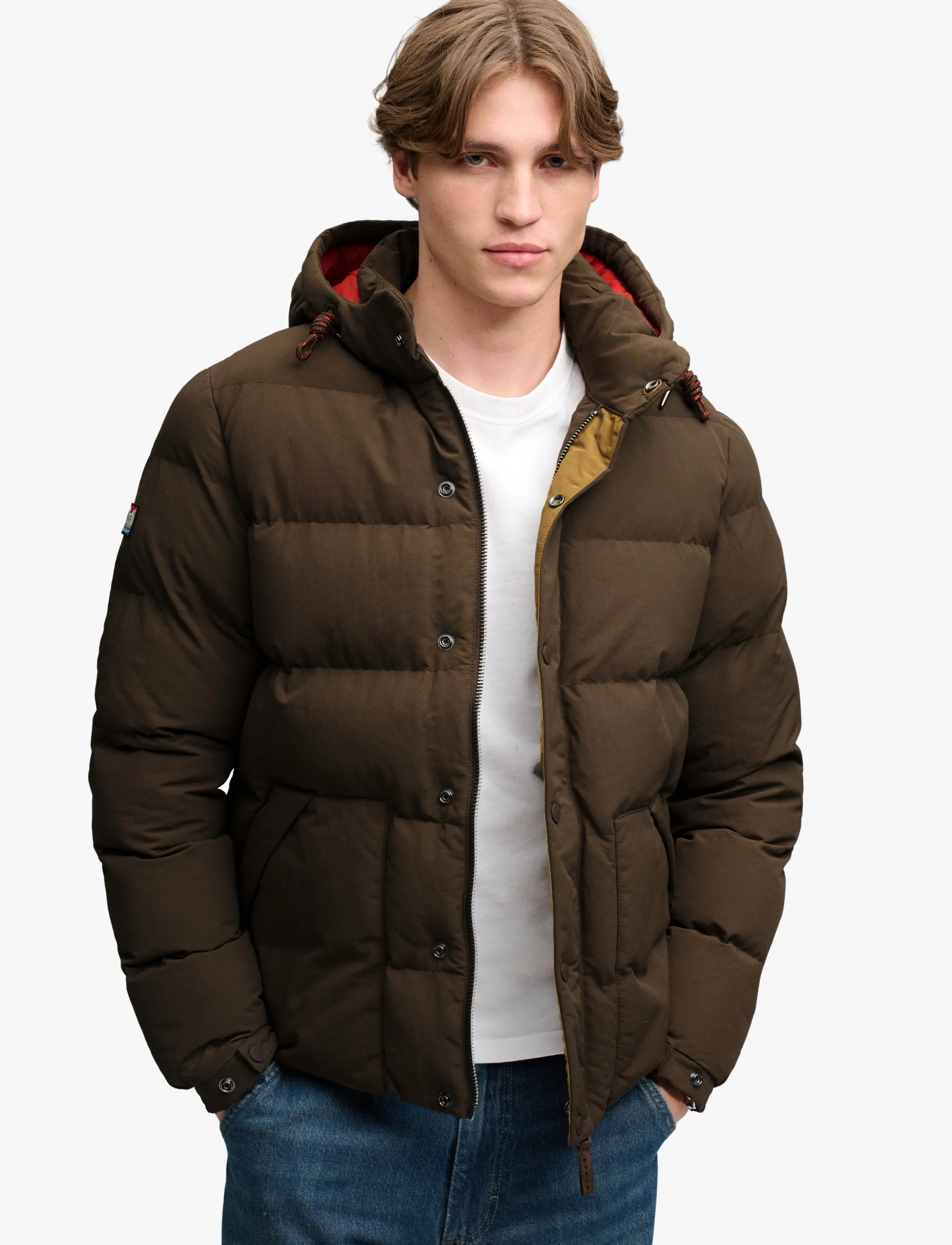 Superdry Sport OUTDOOR EVEREST PUFFER JKT - Jacken - SLATE BLACK / khaki/green