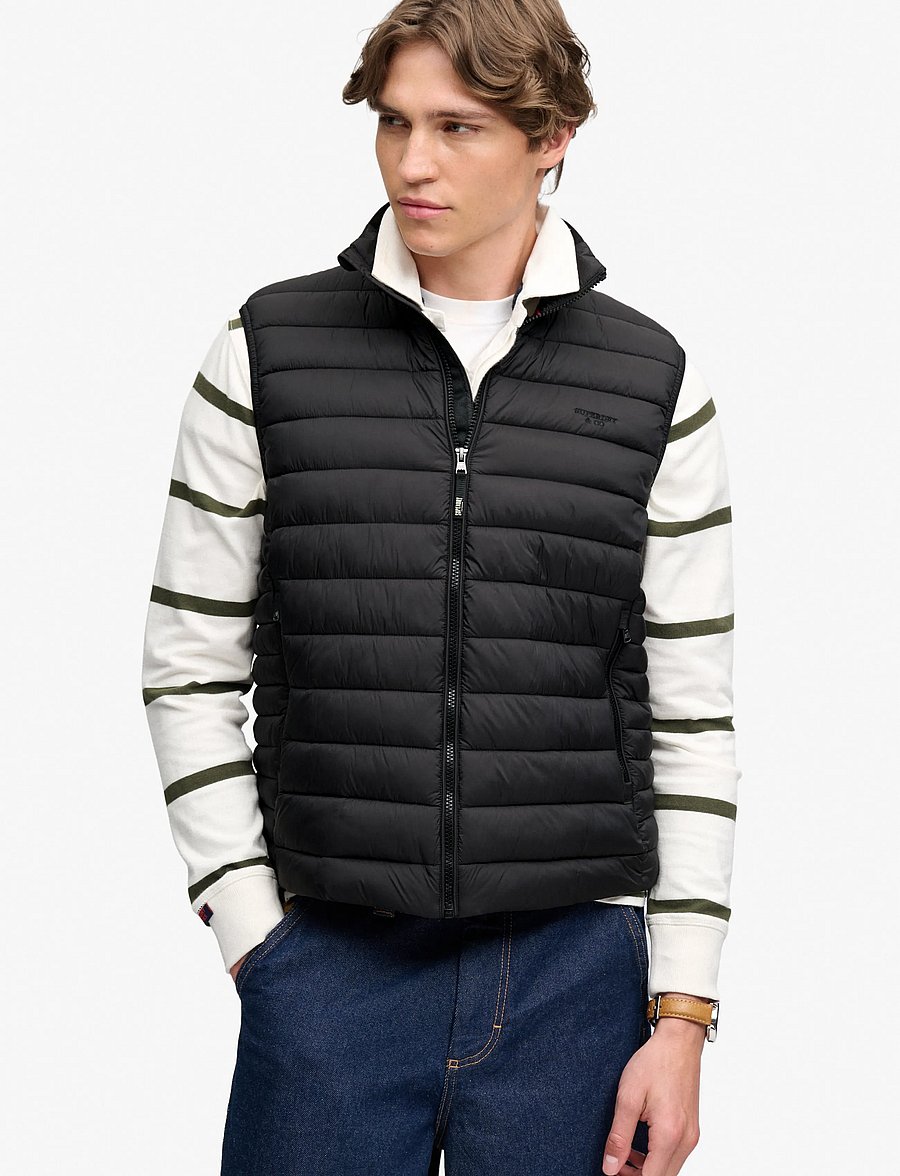 Superdry Sport - FUJI LITE PADDED GILET - outdoor - black - 5