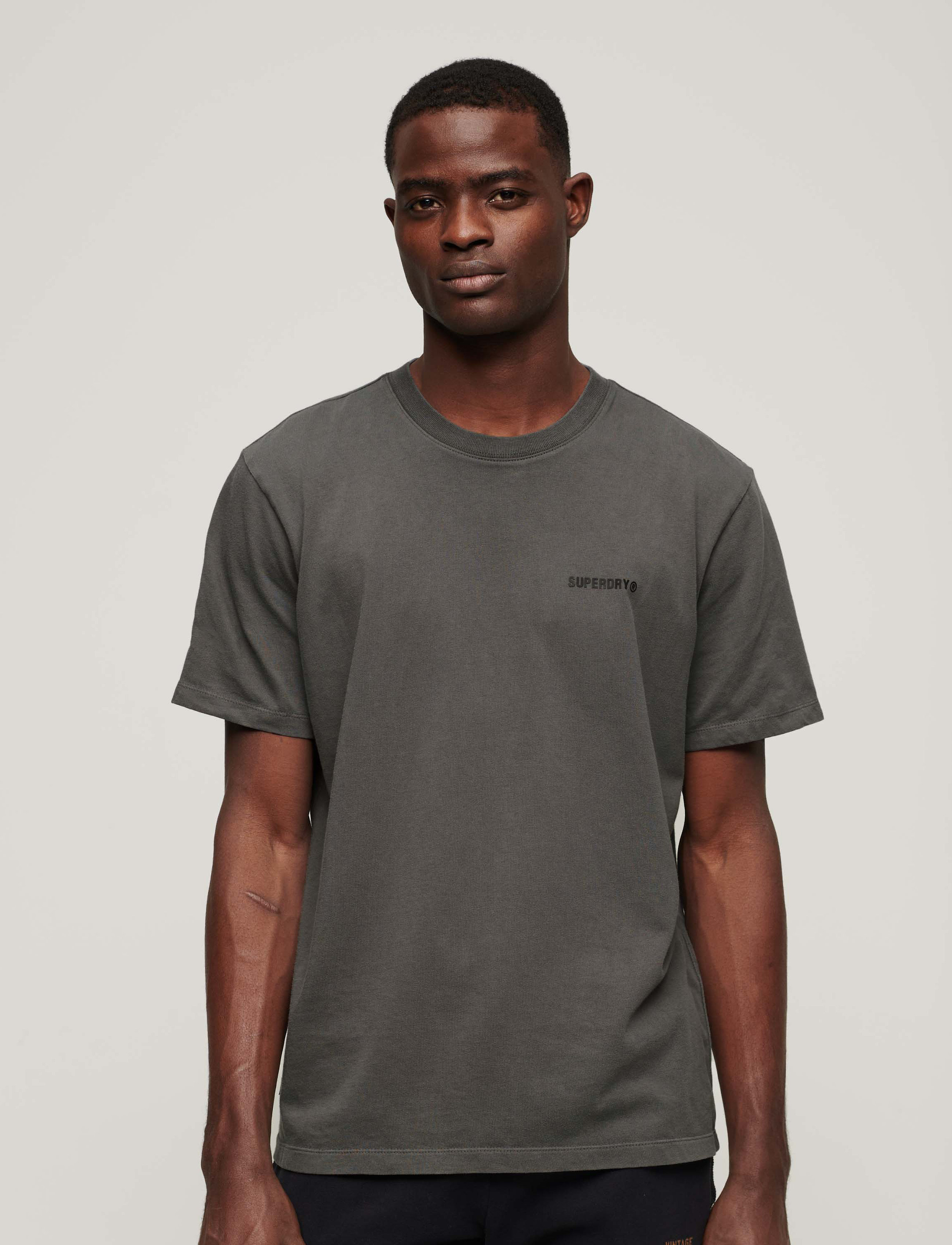 Superdry Sport - OVERDYED LOGO LOOSE TEE - dark slate grey - 0
