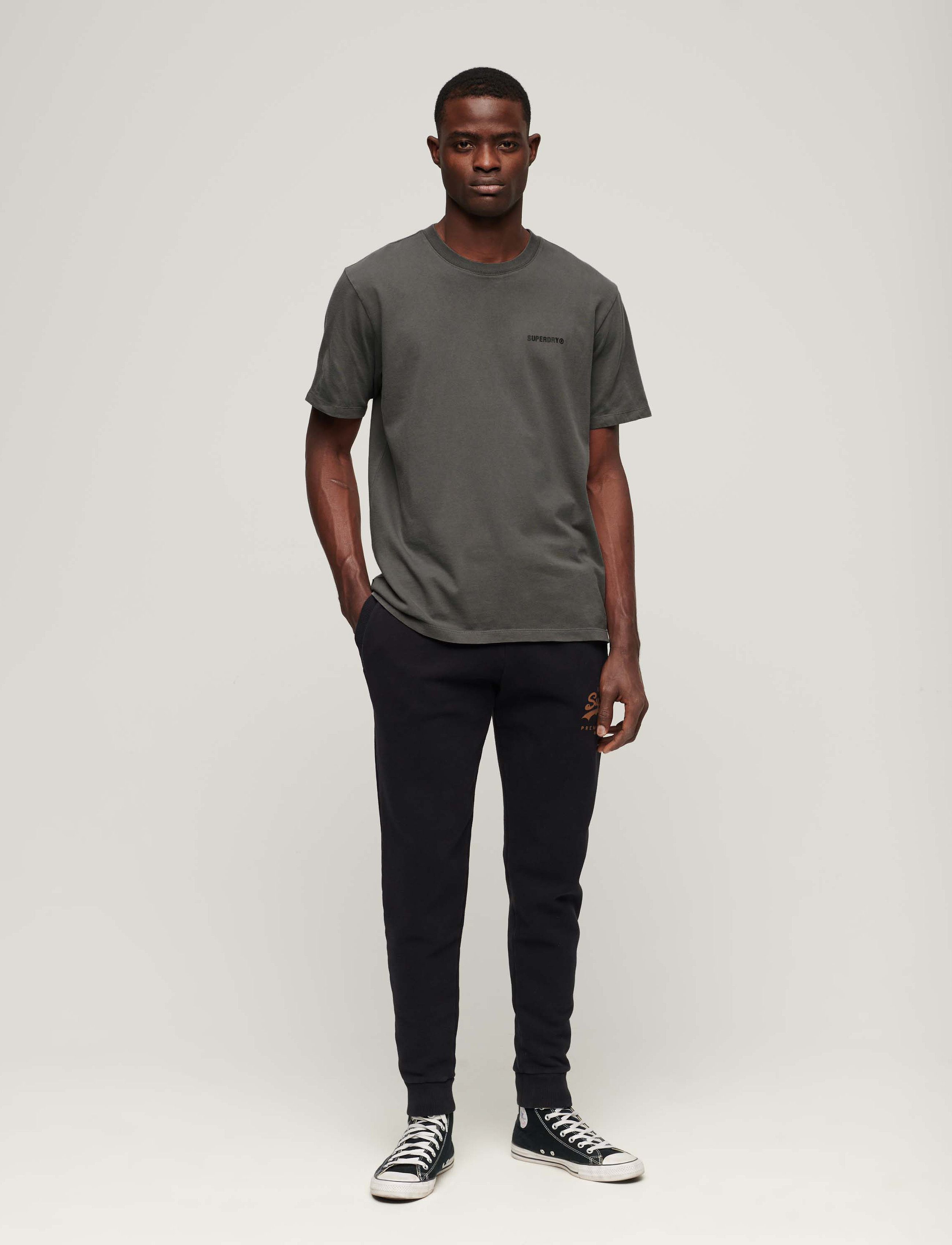 Superdry Sport - OVERDYED LOGO LOOSE TEE - dark slate grey - 3