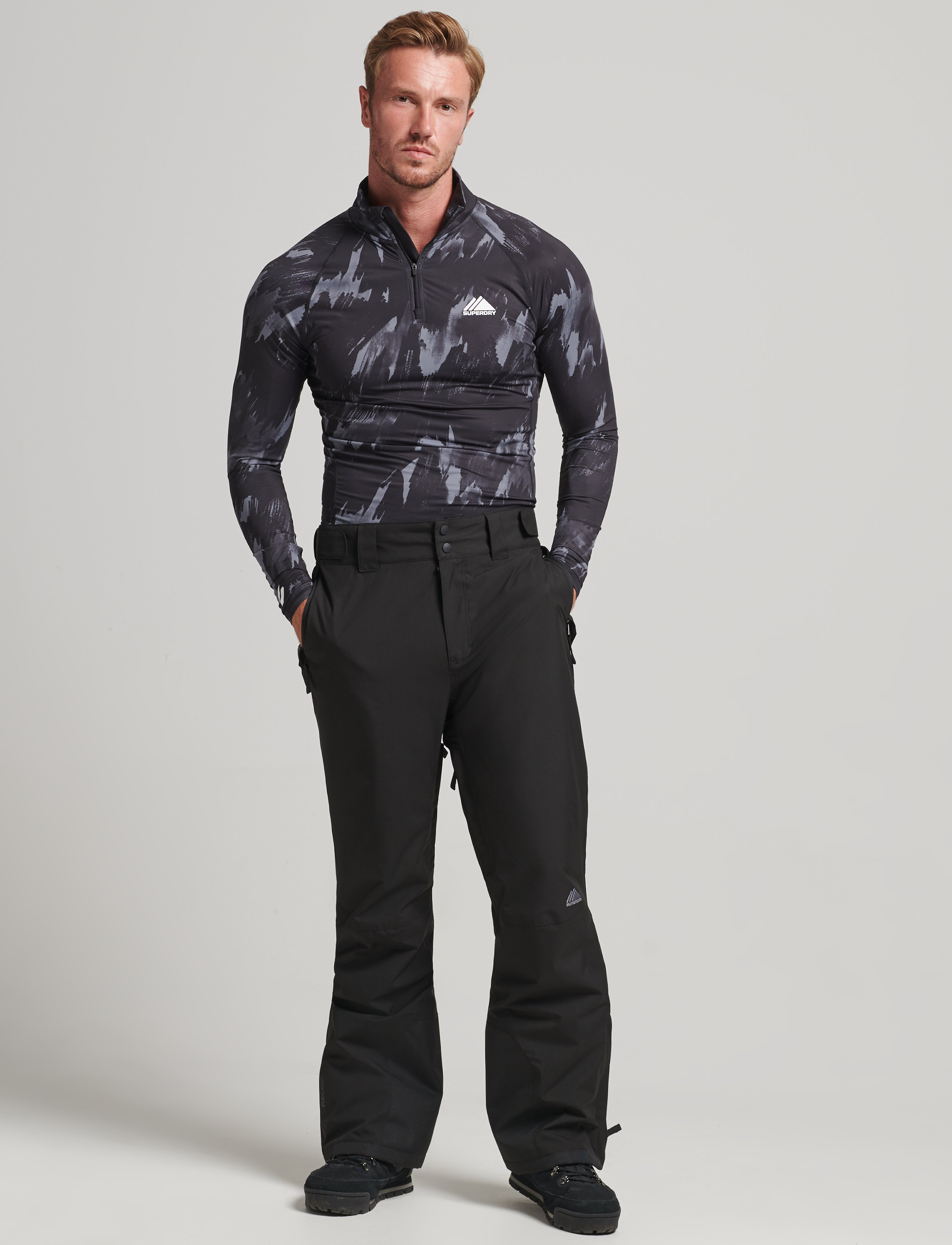 Superdry Sport - HALF ZIP BASE LAYER - brush camo dark large - 3