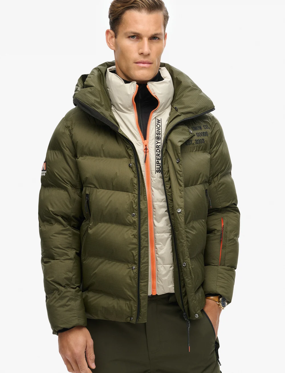 Superdry Sport - SKI SPORT PUFFER JACKET - skidjackor - army khaki - 4