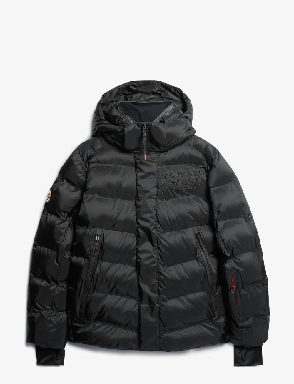 Black ski puffer jacket sales