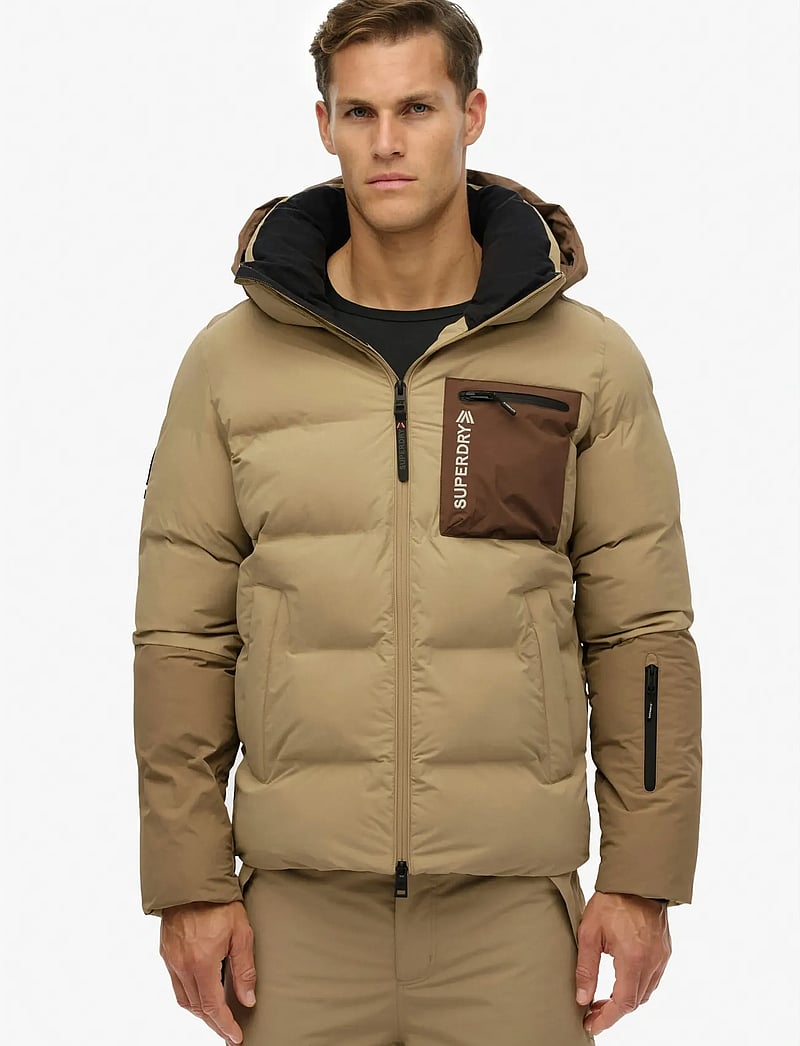 Superdry Sport - SKI SPORTS PADDED BLOCK JACKET - skijakker - buckwheat beige - 0